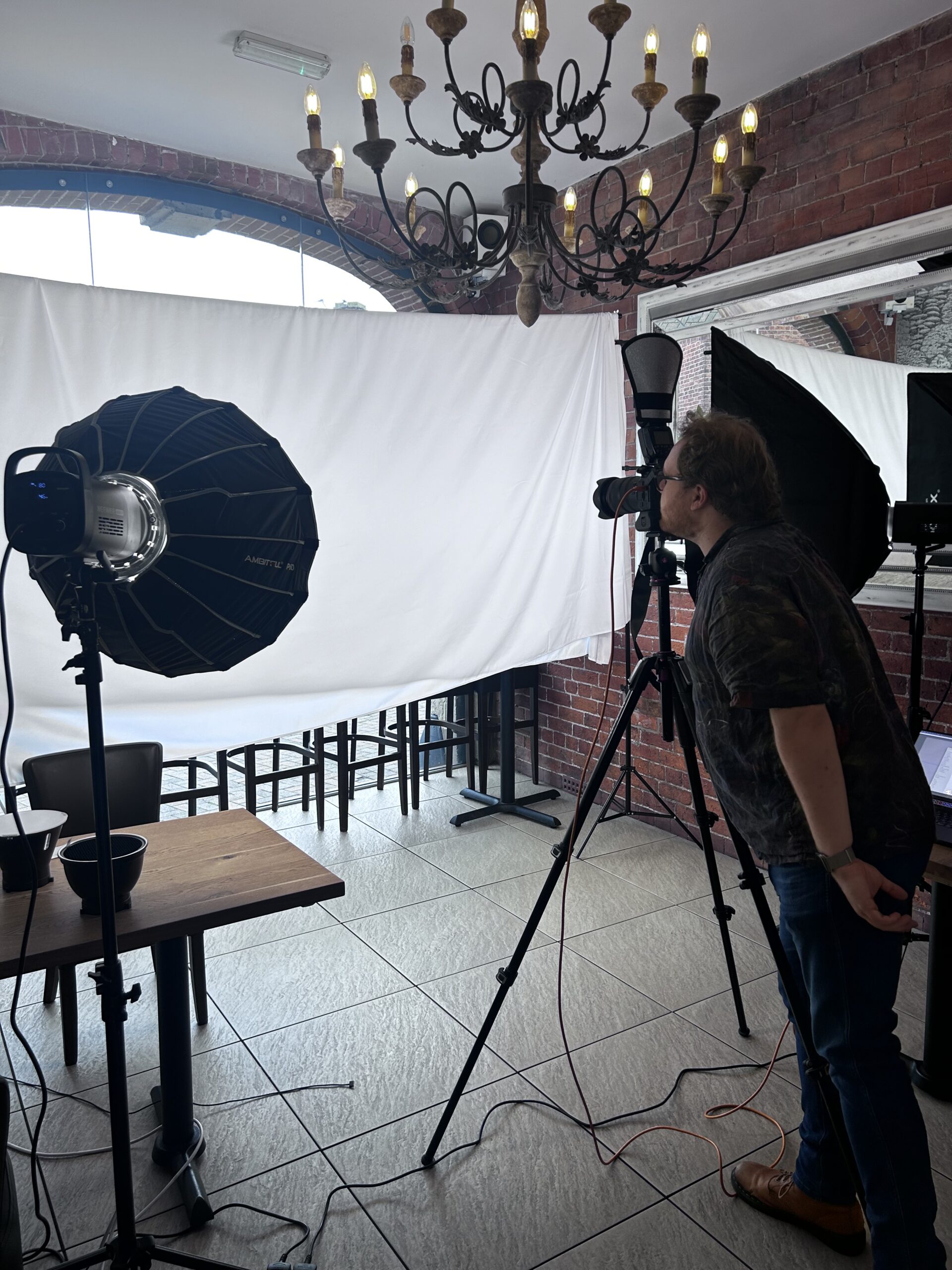 setup for headshot day